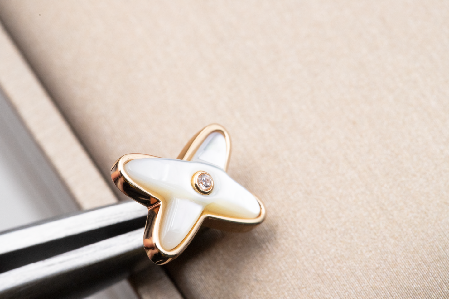 [Elowen Jewels]JEUX DE WHITE MOP PINK GOLD DIAMOND EARRINGS
