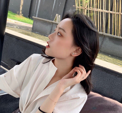 [Elowen Jewels]JEUX DE WHITE MOP ROSE GOLD DIAMOND EARRINGS