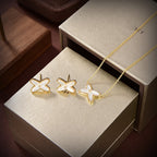 [Elowen jewels ]JEUX DE WHITE MOP GOLD DIAMOND OHRRINGE