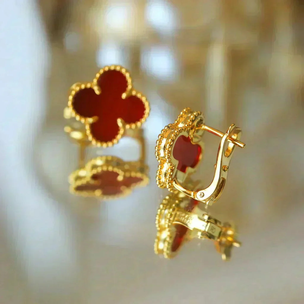 [Elowen jewels ]CLOVER MEDIUM 1 MOTIFS CARNELIAN  EARRINGS