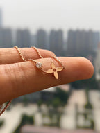 [Elowen jewels ]BLÜTEN-ANHÄNGER ROSÉGOLD UND DIAMANT