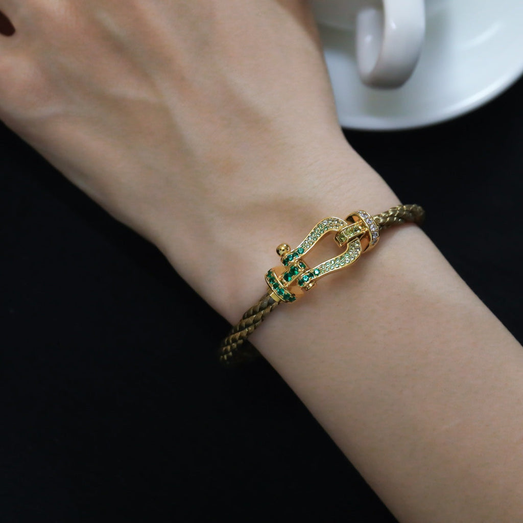 [Elowen jewels ]FORCE 10 GOLD GREEN DIAMOND PAVED