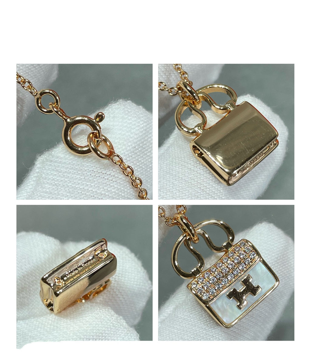 [Elowen jewels] H CIRCE MOISSANIT-ANHÄNGER HALSKETTE GOLD
