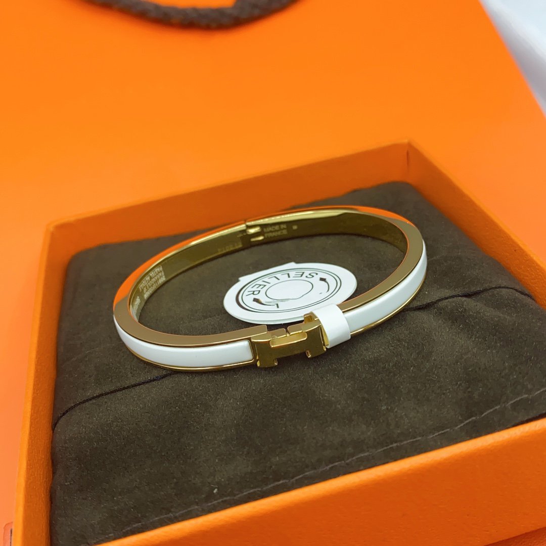 [Elowen jewels ]CLASSIC HM CLIC WEISSES 8MM EMAILLE-ARMBAND