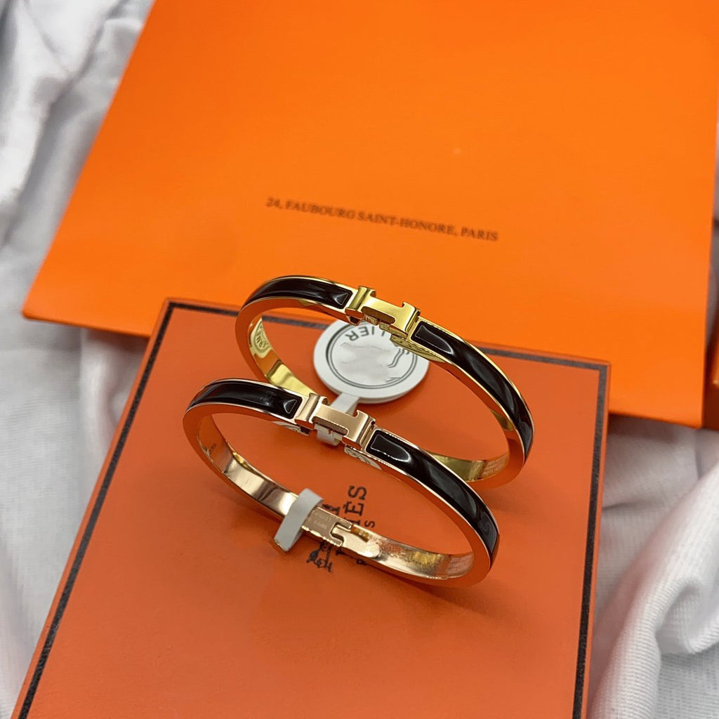 [Elowen jewels ]クラシック HM クリック ブラック 8mm エナメルブレスレット