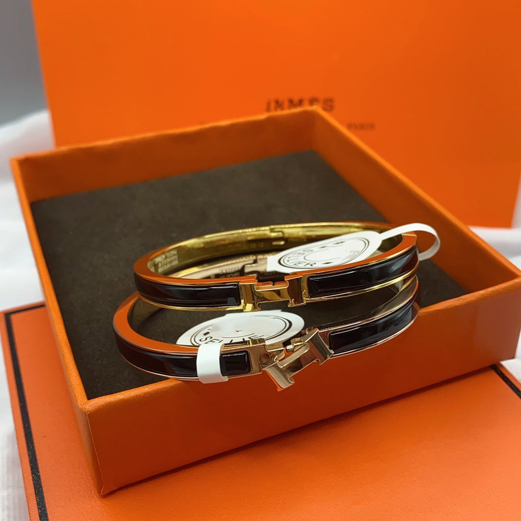 [Elowen jewels ]クラシック HM クリック ブラック 8mm エナメルブレスレット