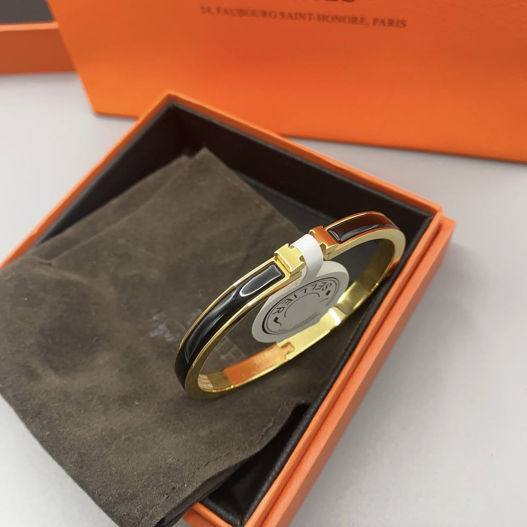 [Elowen jewels ]クラシック HM クリック ブラック 8mm エナメルブレスレット