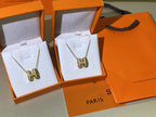 [Elowen jewels ]HM CLIC YELLOW ENAMEL GOLD NECKLACE