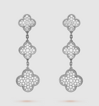 [Elowen jewels ]CLOVER 3-MOTIV DIAMANT-OHRHÄNGER SILBER