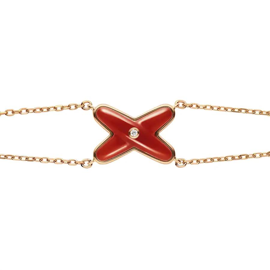 [Elowen jewels ]JEUX BRACELET CARNELIAN PINK GOLD 1 DIAMOND