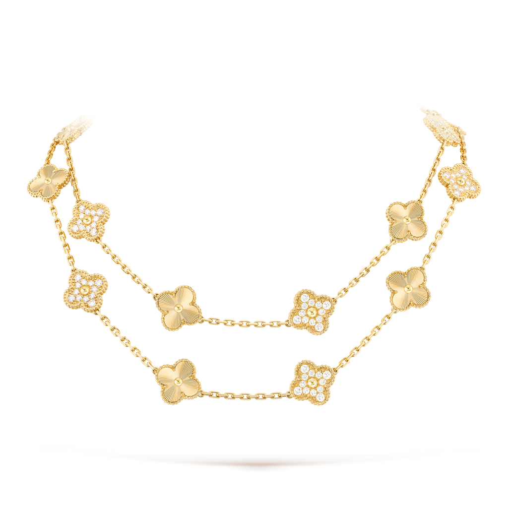 [Elowen jewels ]クローバー 20モチーフ レーザーダイヤモンド ネックレス