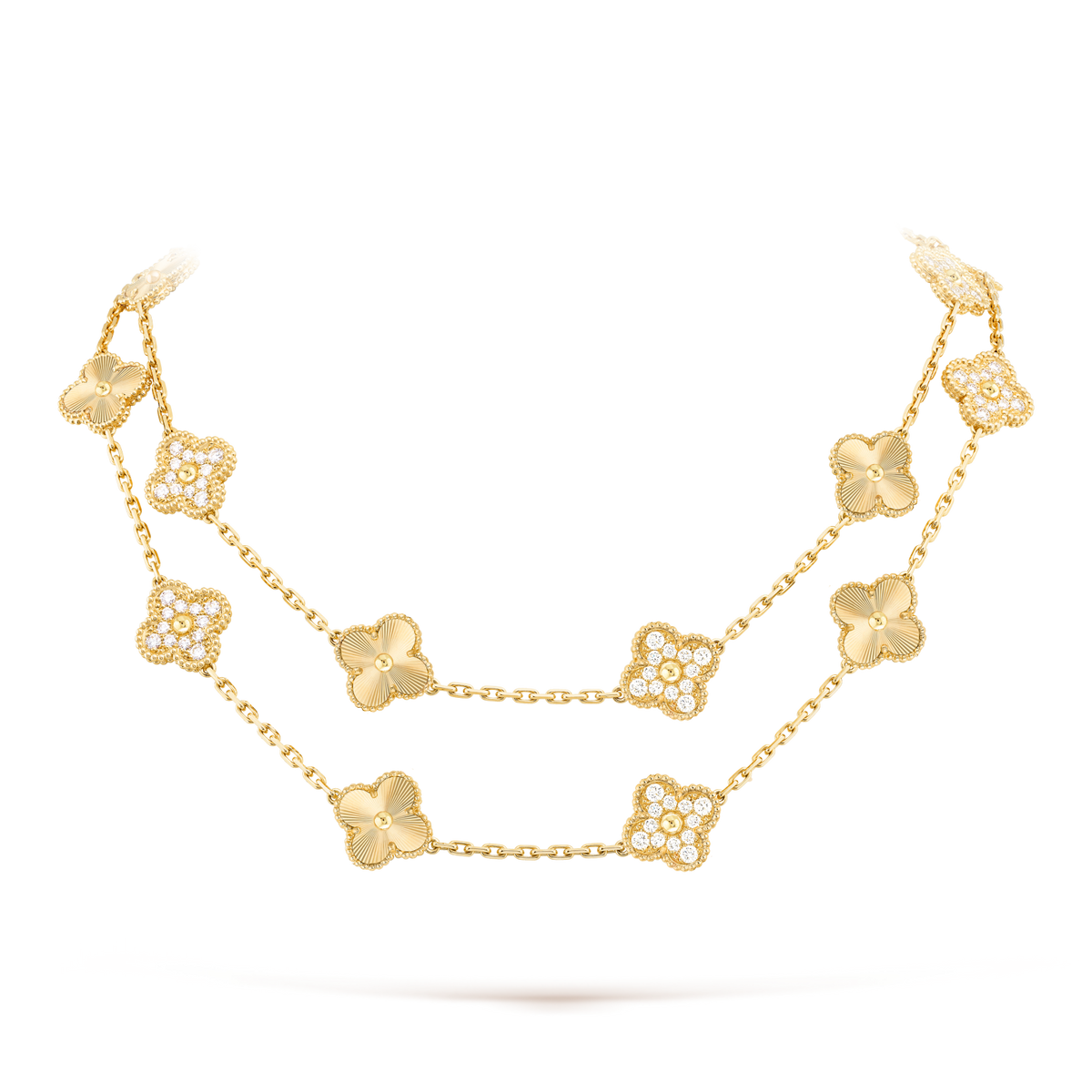 [Elowen jewels ]CLOVER 20 MOTIVE LASER-DIAMANT-HALSKETTE