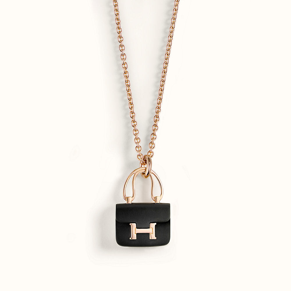 [Elowen jewels ]CONSTANCE SCHWARZER ANHÄNGER ROSÉGOLD-HALSKETTE