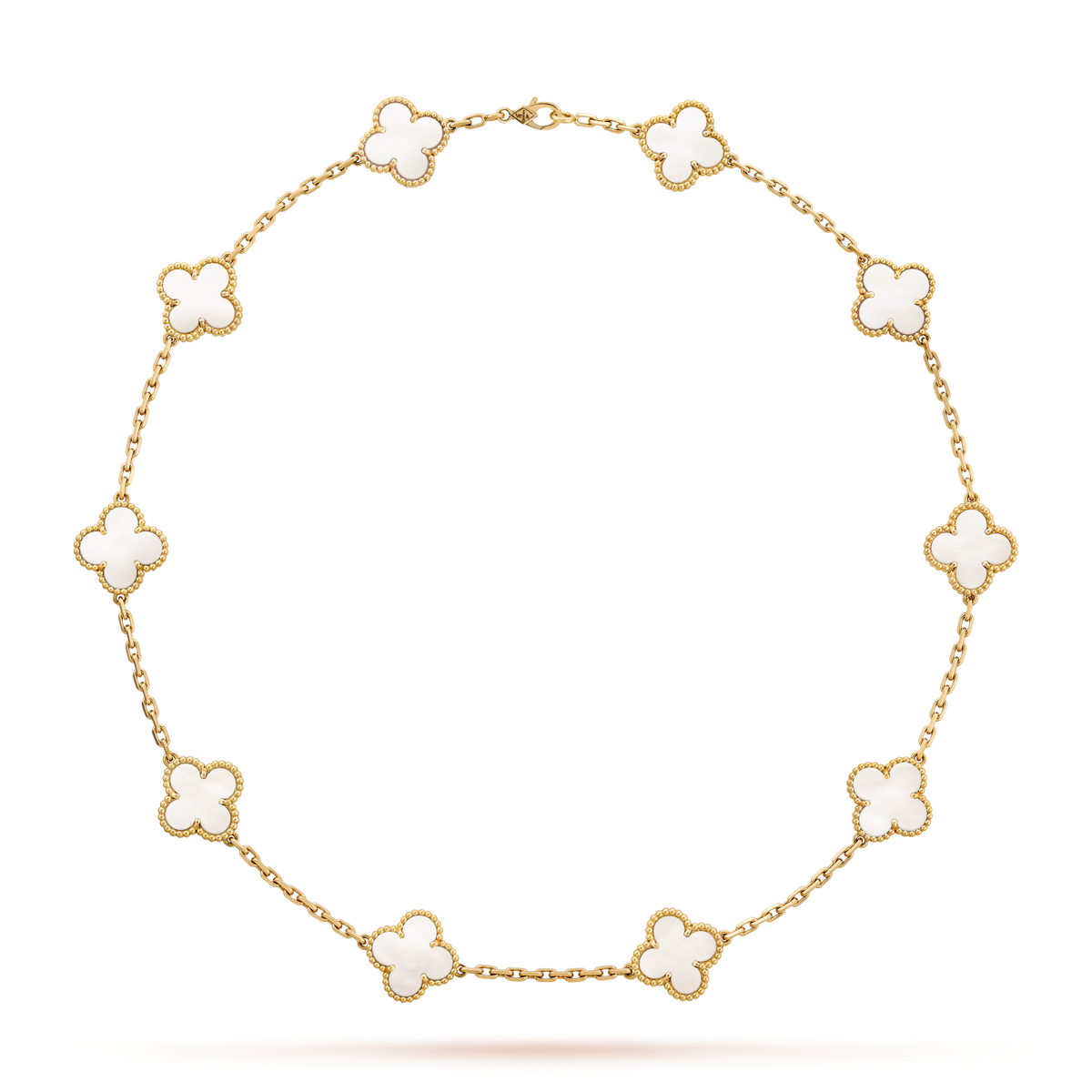 [Elowen jewels ]クローバー 10モチーフ ホワイトマザーオブパール ネックレス