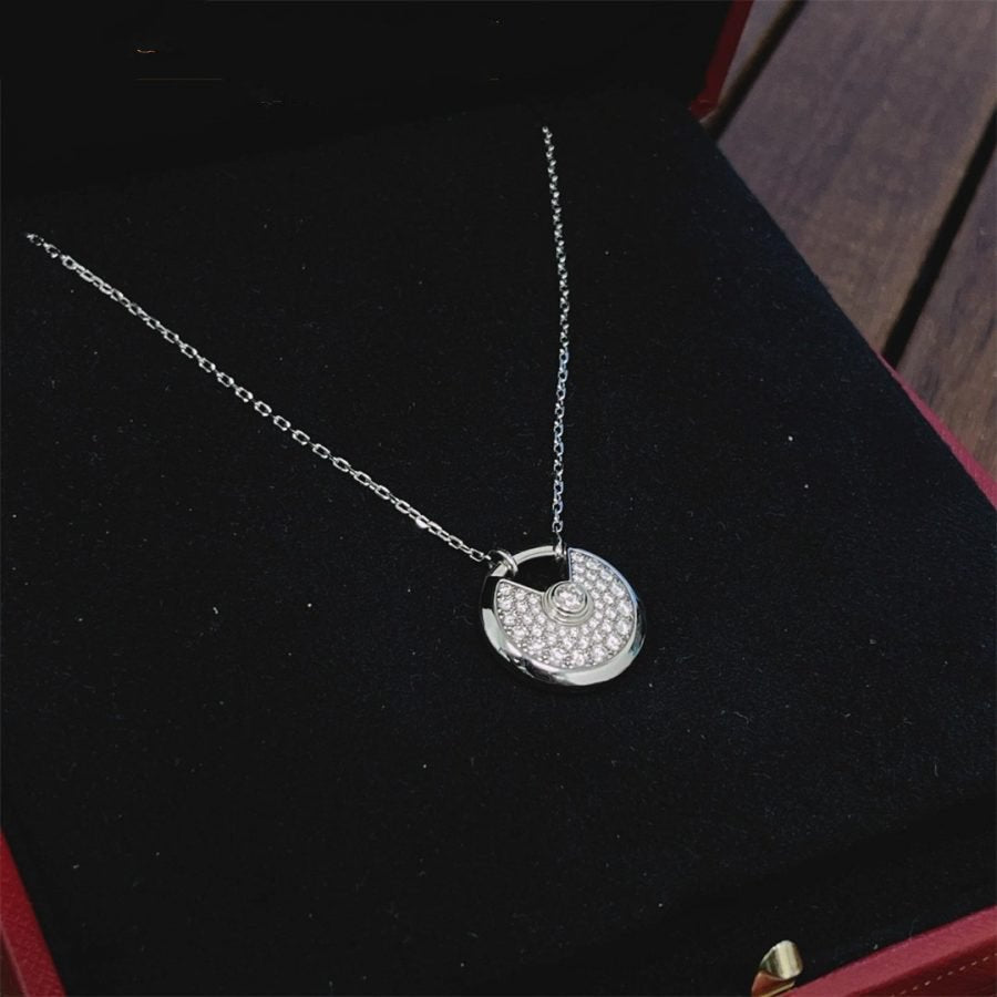[Elowen jewels ]AMULETTE HALSKETTE SILBER VOLLDIAMANT