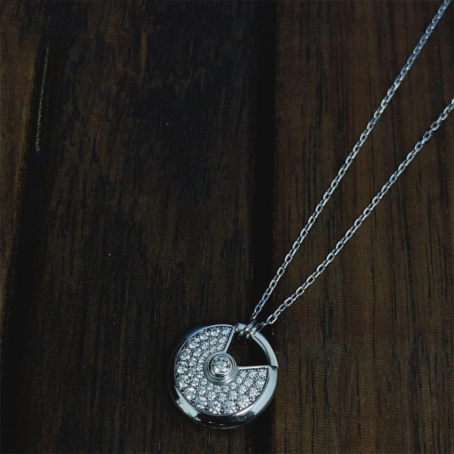 [Elowen jewels ]AMULETTE HALSKETTE SILBER VOLLDIAMANT
