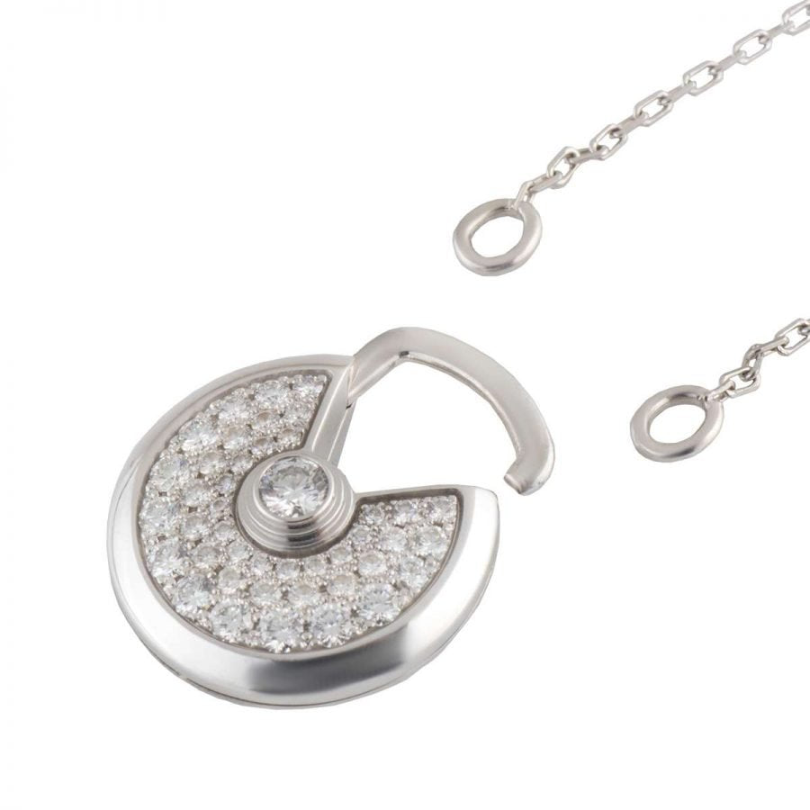 [Elowen jewels ]AMULETTE HALSKETTE SILBER VOLLDIAMANT