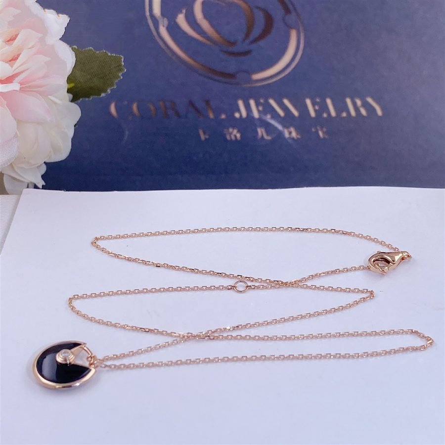 [Elowen jewels ]アミュレット ローズゴールド オニキス ネックレス