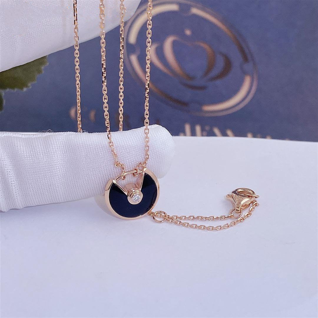 [Elowen jewels ]アミュレット ローズゴールド オニキス ネックレス