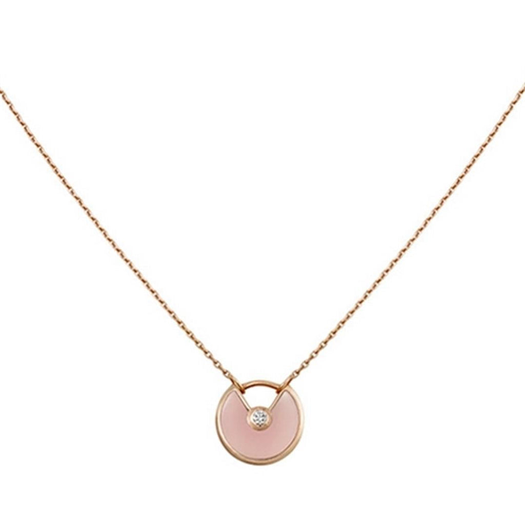 [Elowen jewels ]AMULETTE ROSE GOLD PINK MOP NECKLACE