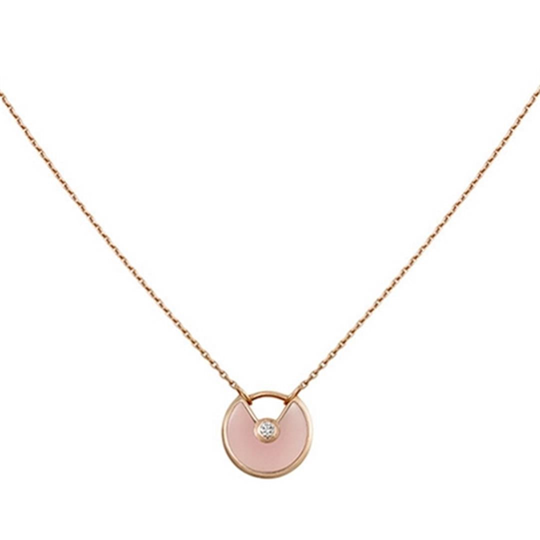 [Elowen jewels ]AMULETTE ROSE GOLD PINK MOP NECKLACE