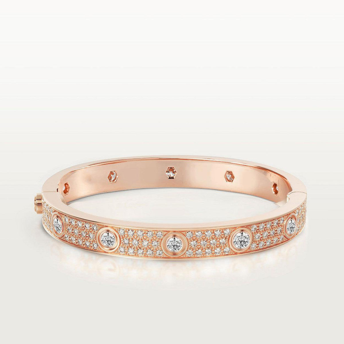 [Elowen jewels ]LOVE ARMBAND 6,1MM MIT DIAMANTBESATZ 10 GROSSE DIAMANTEN