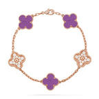 [Elowen jewels ] CLOVER 5 MOTIF VIOLET BRACELET COLLECTION