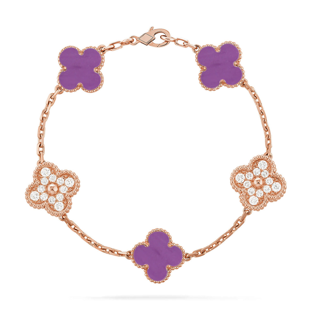 [Elowen jewels ] CLOVER 5 MOTIF VIOLET BRACELET COLLECTION