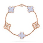 [Elowen jewels ] KOLLEKTION: CLOVER 5-MOTIV ARMBAND AUS LILA CHALCEDON