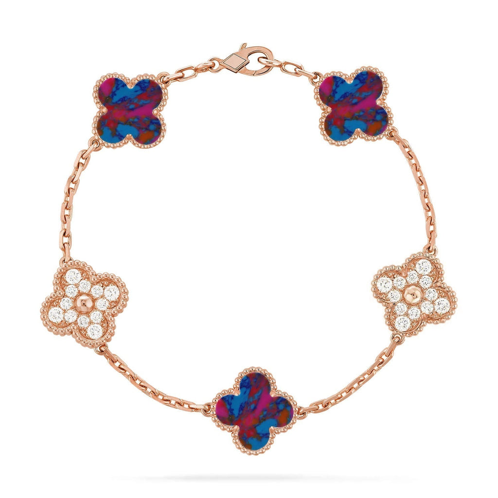 [Elowen jewels ]CLOVER 5 MOTIF COLOR GEMSTONES BRACELET COLLECTION