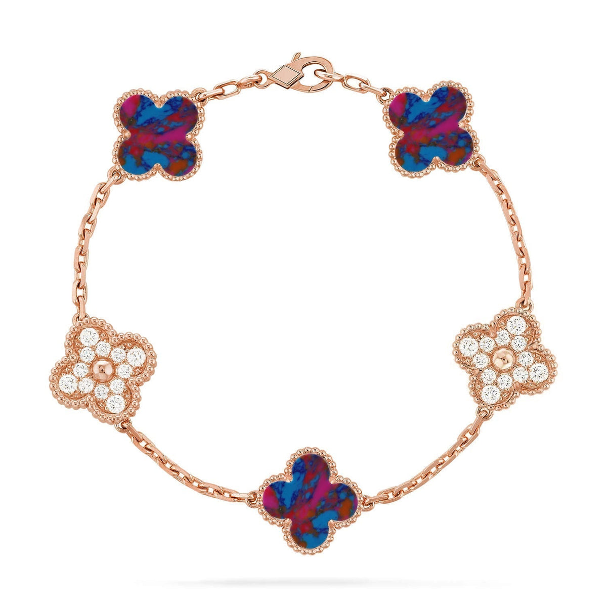 [Elowen jewels ]CLOVER 5 MOTIF COLOR GEMSTONES BRACELET COLLECTION