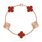 [Elowen jewels ] CLOVER 5 MOTIF RED CORNELIAN BRACELET COLLECTION