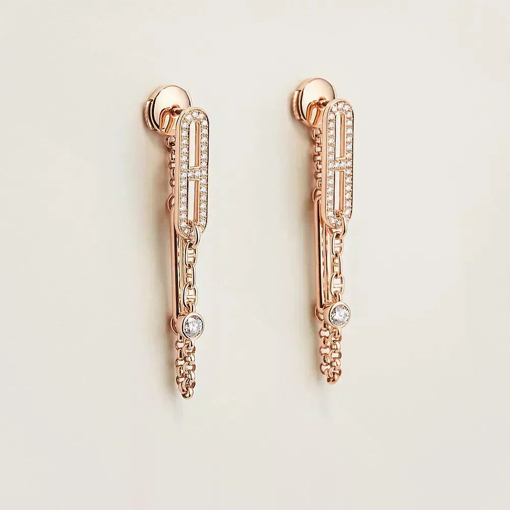 [Elowen jewels ]CHAINE CHAOS DIAMOND DROP EARRINGS