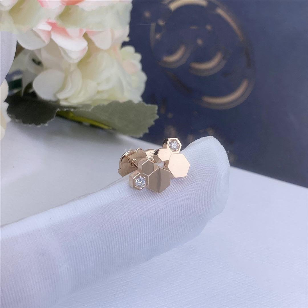 [Elowen jewels ]BEE LOVE PINK GOLD DIAMOND EARRINGS