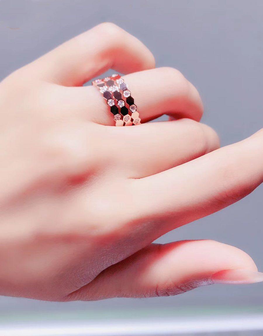 [Elowen jewels ]BEE LOVE RING PINK GOLD DIAMOND