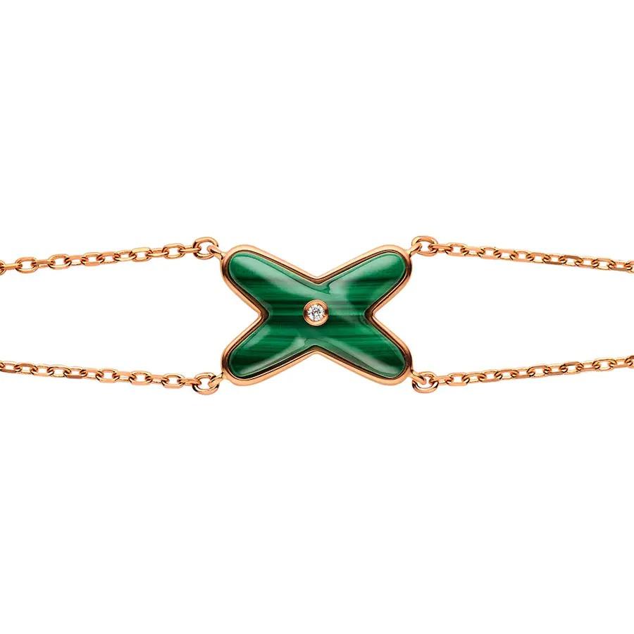 [Elowen jewels ]JEUX BRACELET MALACHITE PINK GOLD 1 DIAMOND