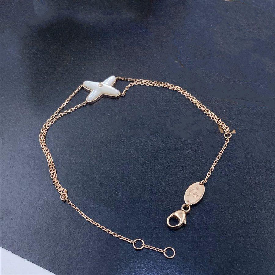[Elowen jewels ]JEUX BRACELET WHITE MOP PINK GOLD 1 DIAMOND