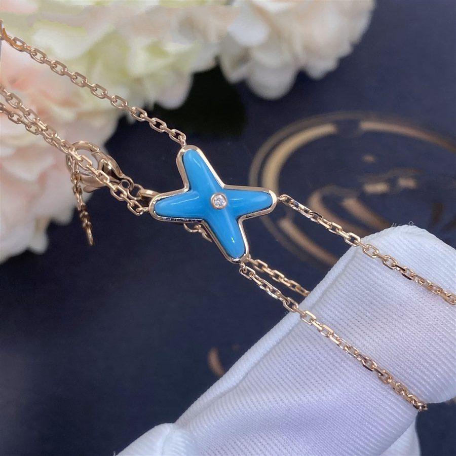 [Elowen jewels ]JEUX BRACELET TURQUOISE PINK GOLD 1 DIAMOND