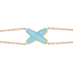 [Elowen jewels ]JEUX BRACELET TURQUOISE PINK GOLD 1 DIAMOND