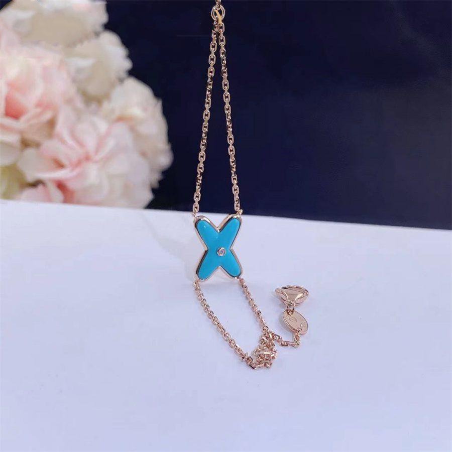 [Elowen jewels ]JEUX BRACELET TURQUOISE PINK GOLD 1 DIAMOND