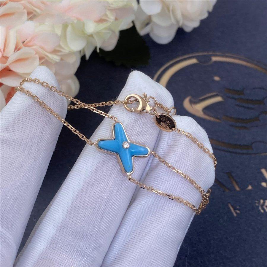 [Elowen jewels ]JEUX BRACELET TURQUOISE PINK GOLD 1 DIAMOND