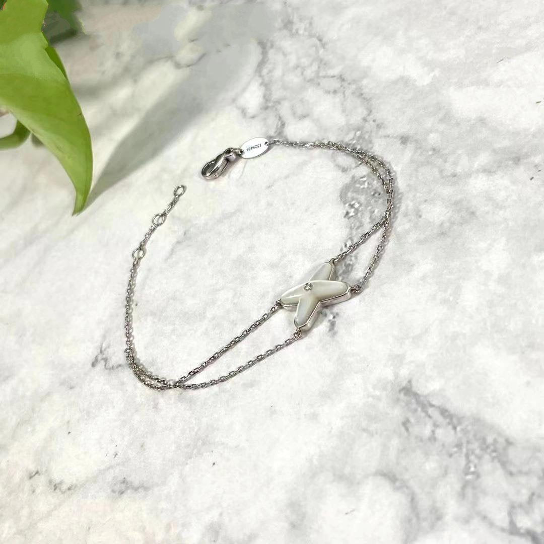 [Elowen jewels ]JEUX BRACELET WHITE MOP SILVER 1 DIAMOND