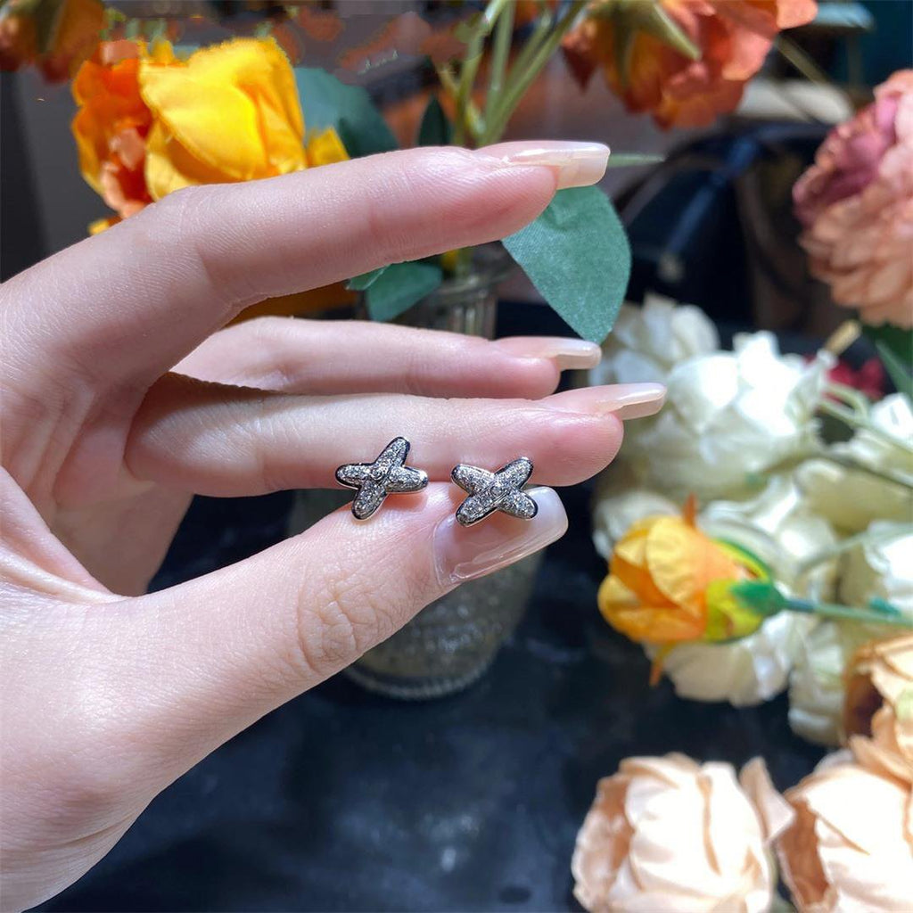 [Elowen jewels ]JEUX DE SILVER DIAMOND EARRINGS