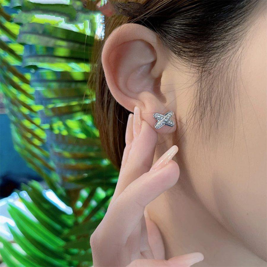 [Elowen jewels ]JEUX DE SILVER DIAMOND EARRINGS