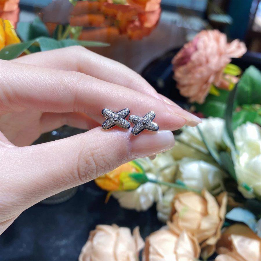 [Elowen jewels ]JEUX DE SILVER DIAMOND EARRINGS