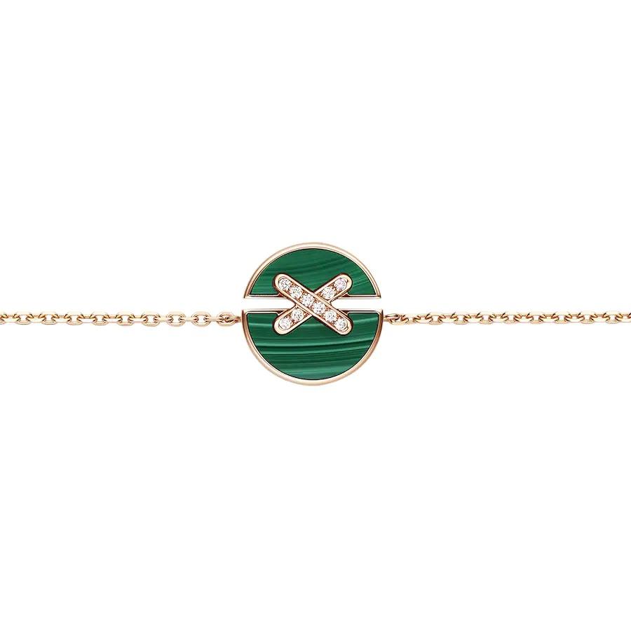 [Elowen jewels ]JEUX DE BRACELET MALACHITE PINK GOLD DIAMONDS