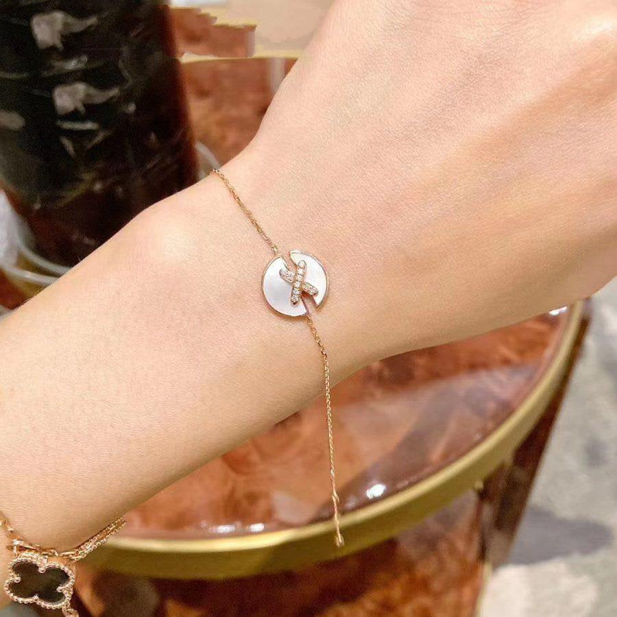 [Elowen jewels ]JEUX DE BRACELET MOP PINK GOLD DIAMONDS