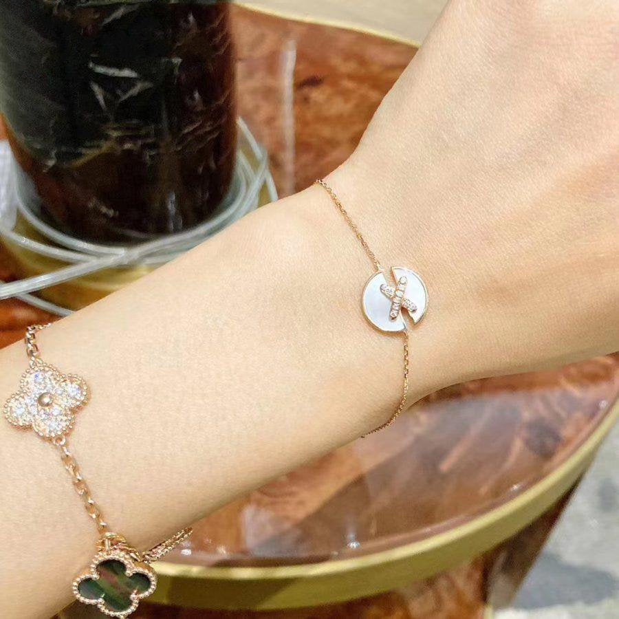 [Elowen jewels ]JEUX DE BRACELET MOP PINK GOLD DIAMONDS