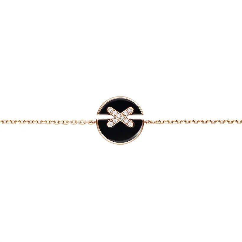 [Elowen jewels ]JEUX DE BRACELET ONYX PINK GOLD DIAMOND