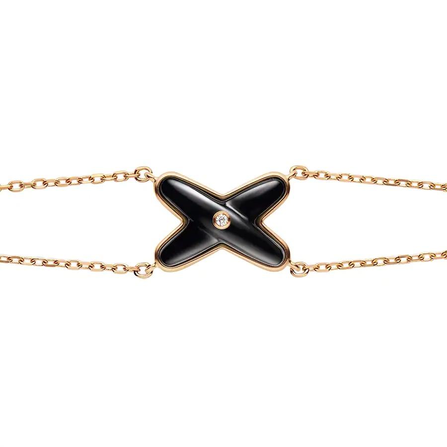 [Elowen jewels ]JEUX BRACELET ONYX PINK GOLD 1 DIAMOND